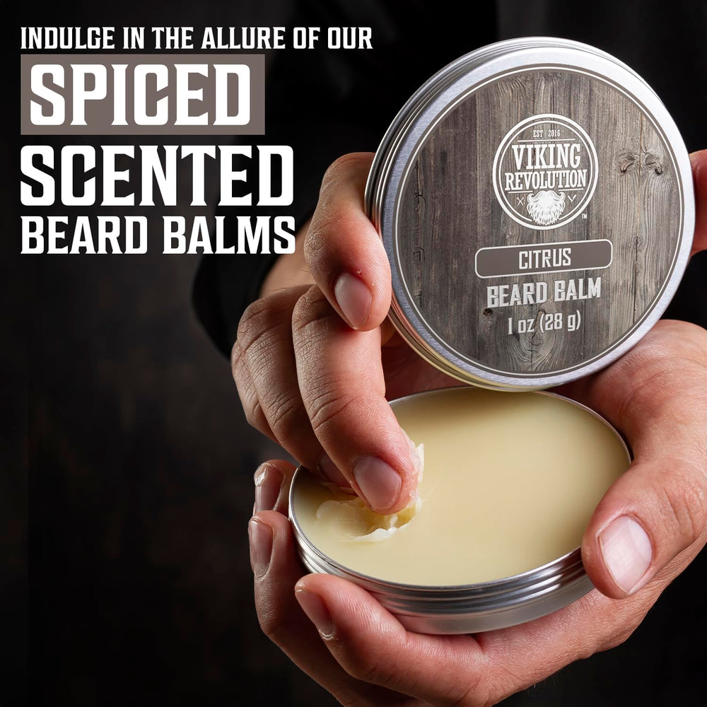 Viking Revolution Baume Barbe Variété Agrumes: fraîcheur durable et peau apaisée.