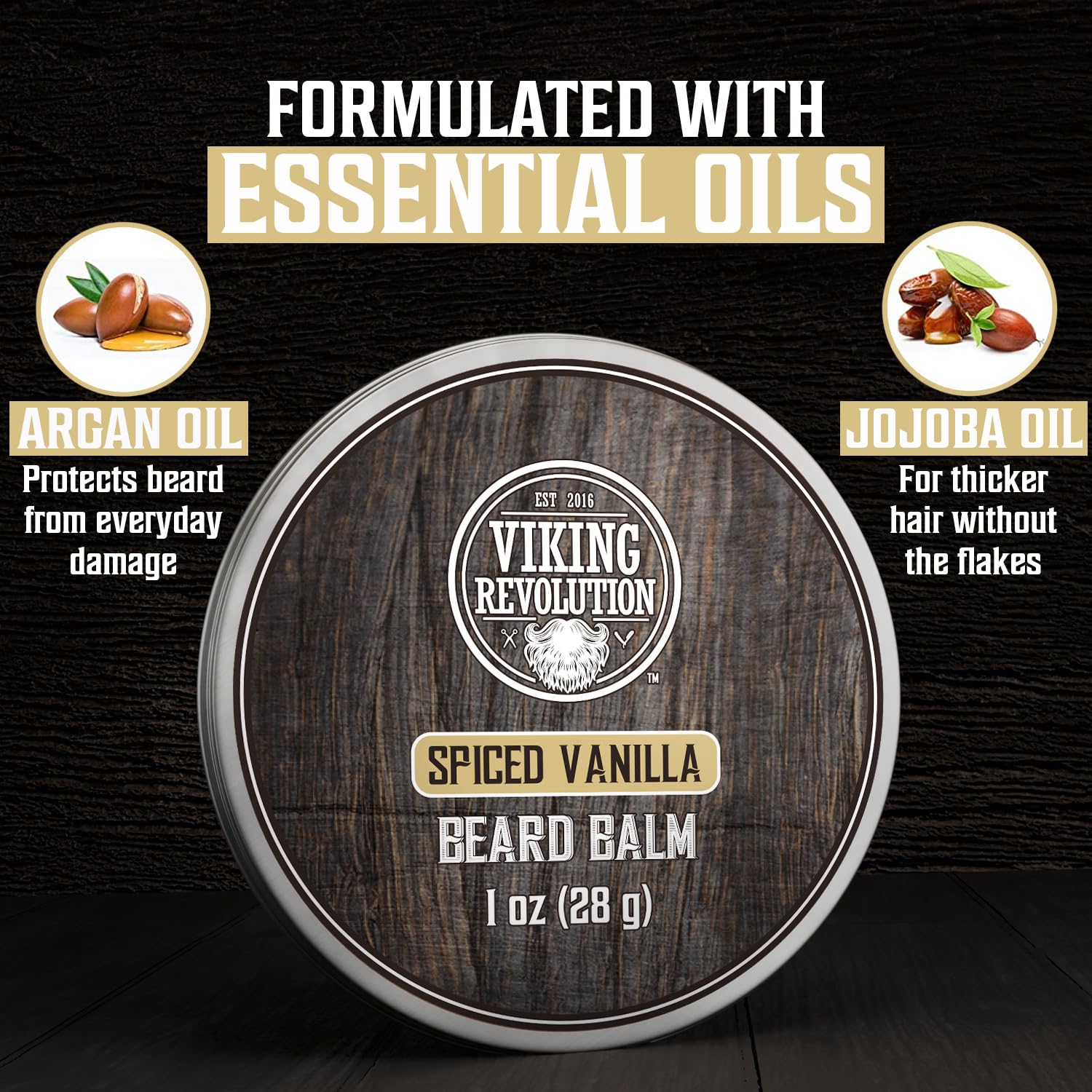 Viking Revolution Baume Barbe Variété Oud Majestueux: parfum riche et barbe bien modelée.
