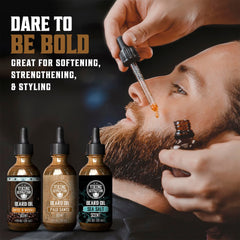 Viking Revolution Palo Santo beard oil close-up highlighting natural conditioning and shine