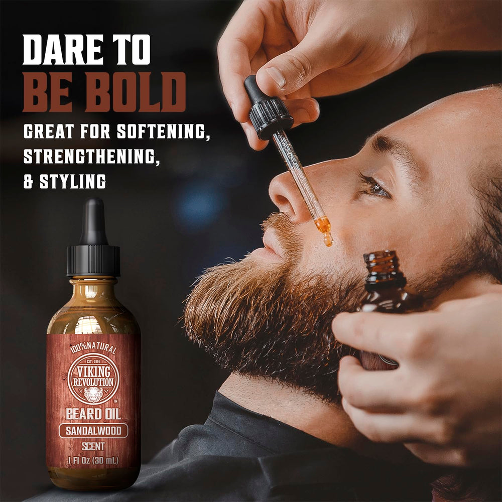 Botella de Viking Revolution aceite para barba lista para uso diario