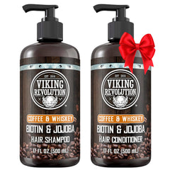 Viking Revolution: botella de champú cafe whiskey para hombres, aroma intenso.