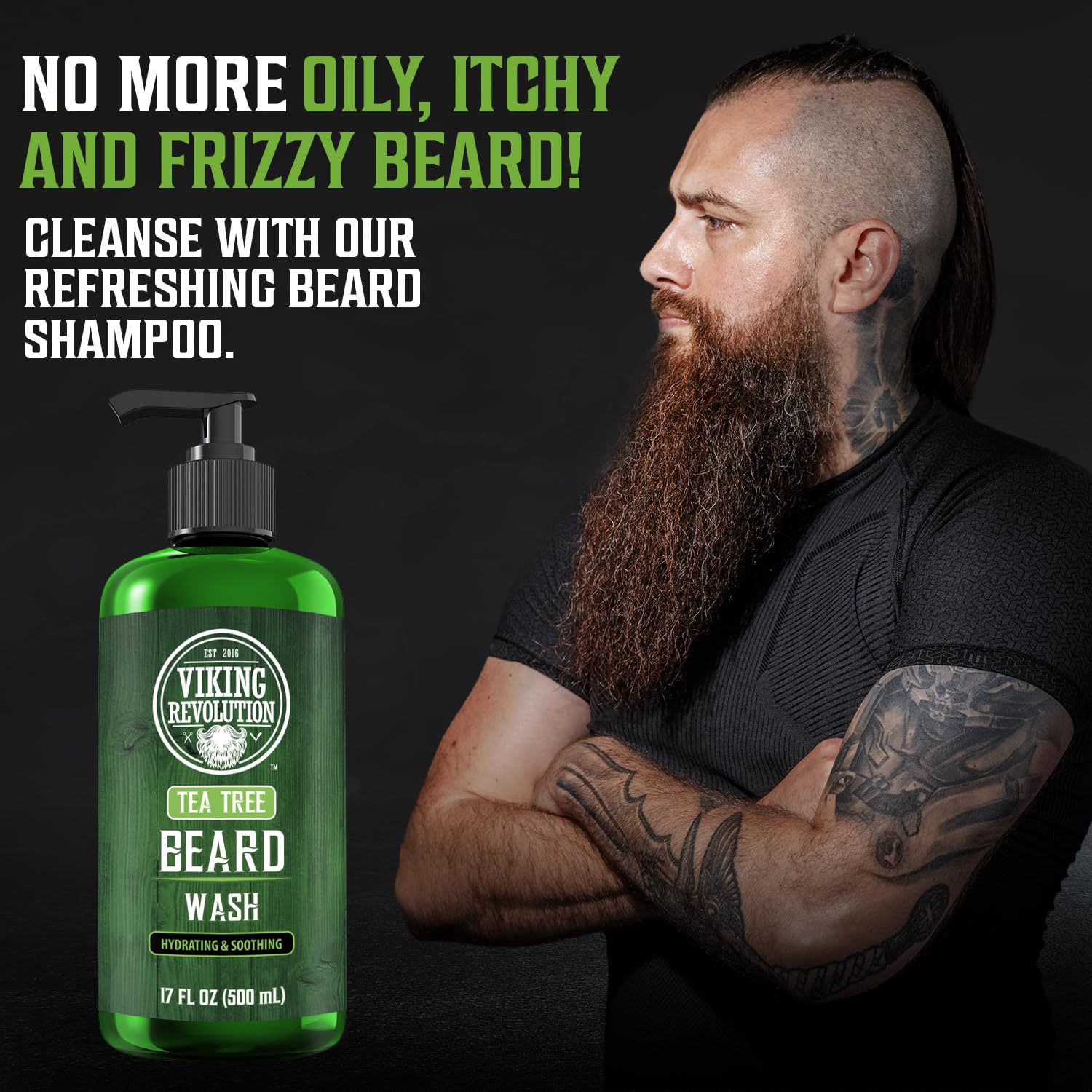 Viking Revolution champú barba aceite argan para brillo y nutrición