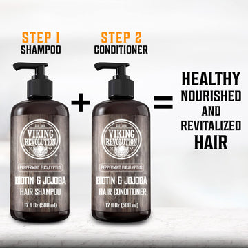 Viking Revolution champú Biotín para hombres, rutina diaria para cabello suave.
