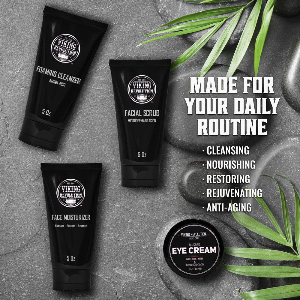 Coffret soin visage homme Viking Revolution prêt à l'emploi pratique.
