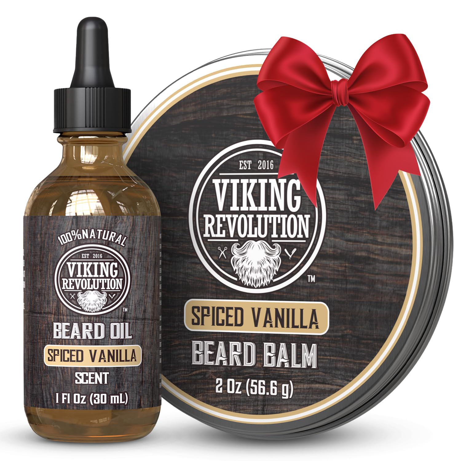 Kit Viking Revolution: bálsamo vainilla especiada para peinado natural de barba.