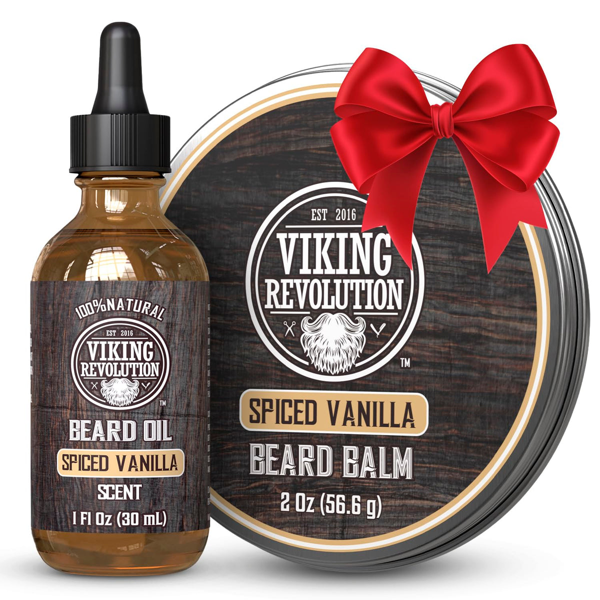 Kit Viking Revolution: bálsamo vainilla especiada para peinado natural de barba.