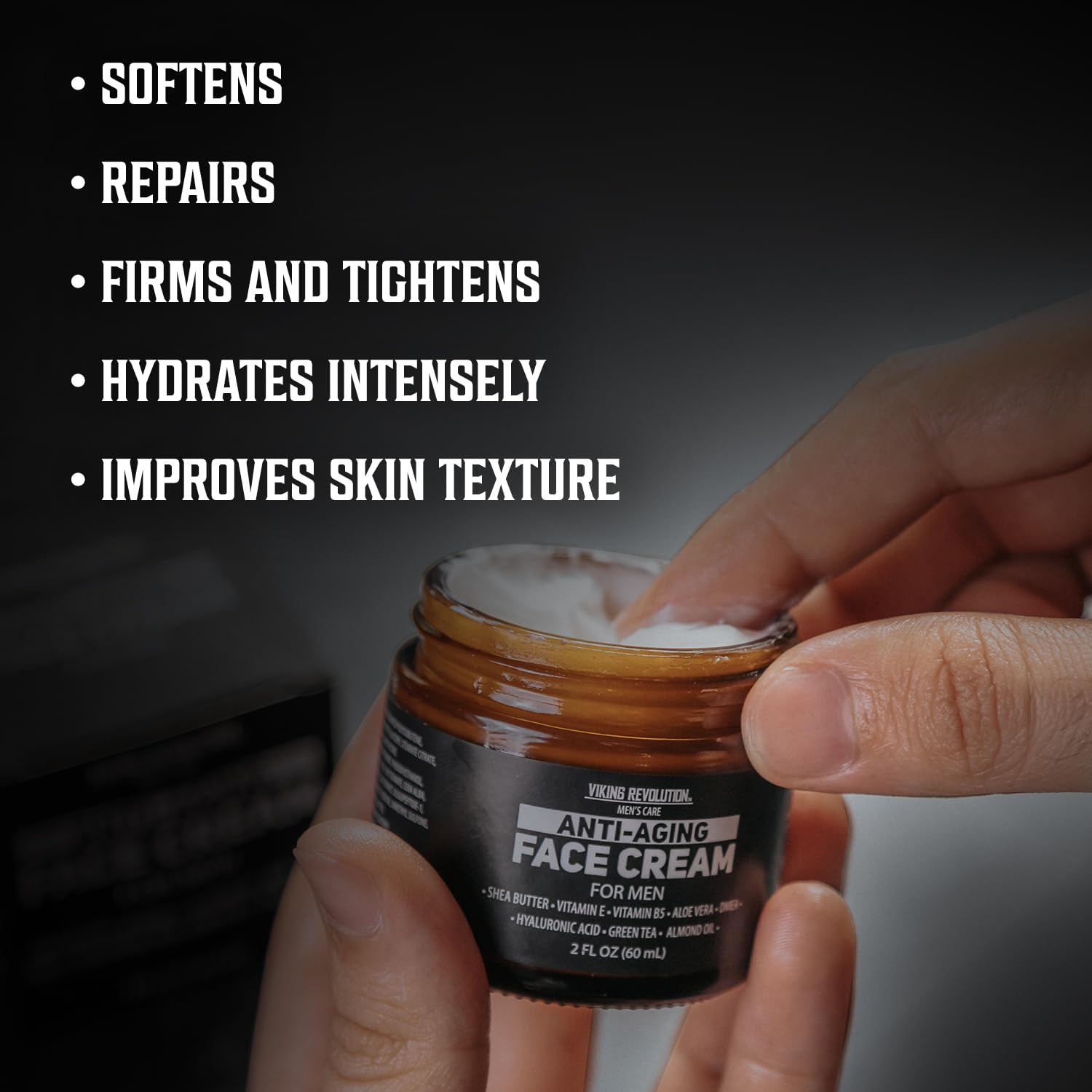 Crema para ojos de Viking Revolution, combate ojeras y bolsas en uso diario.