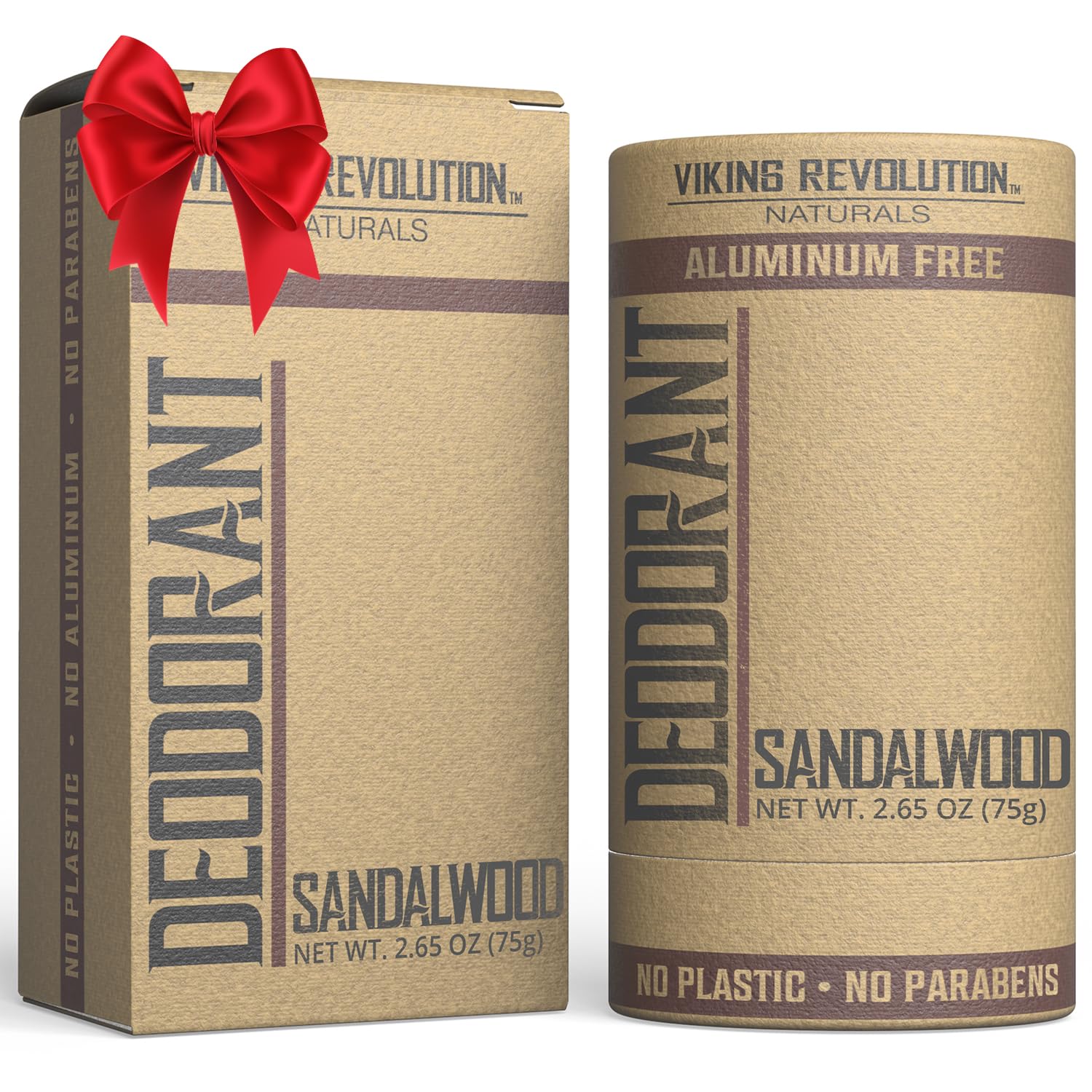 Desodorante Viking Revolution en botella, aroma de sándalo duradero para todo el día.