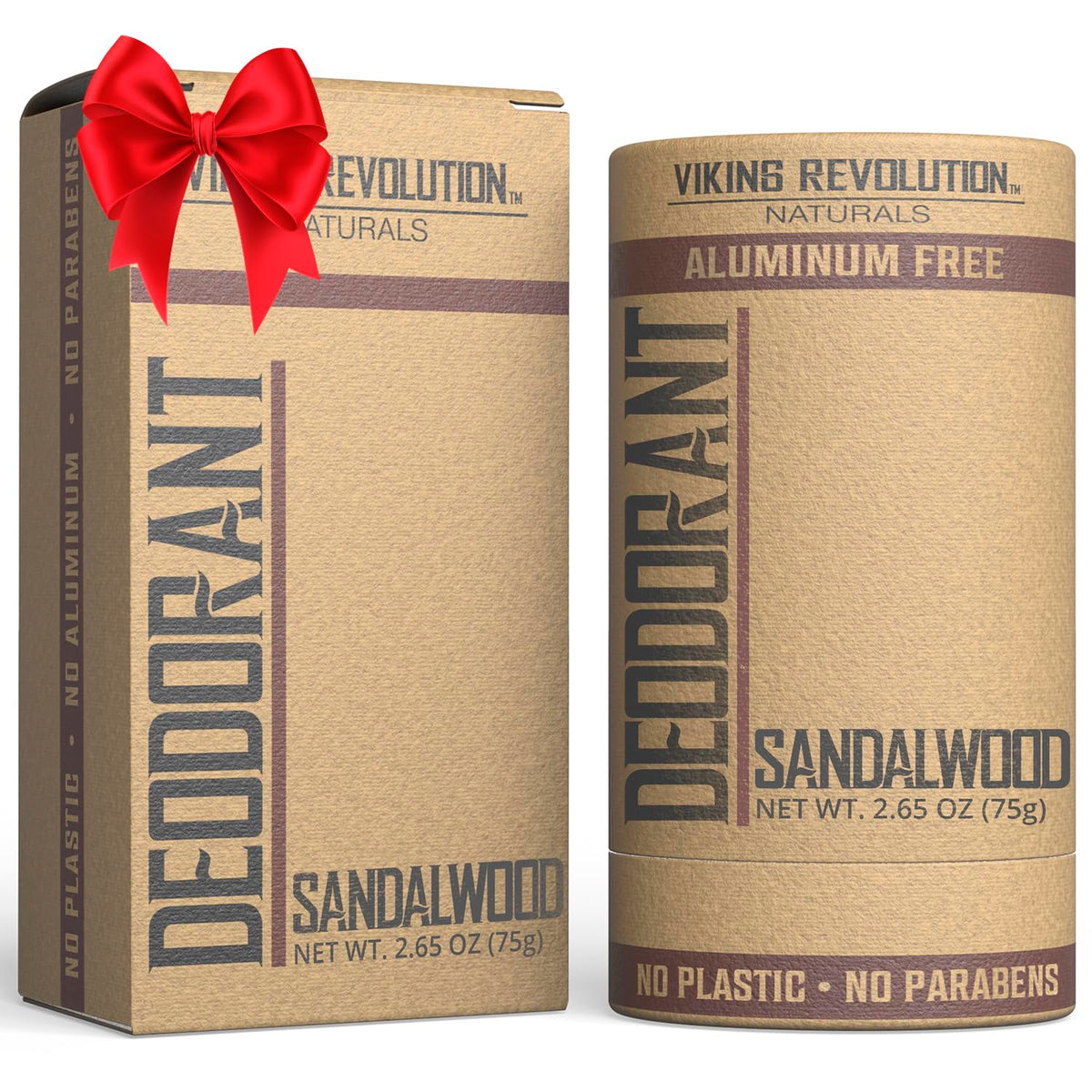 Desodorante Viking Revolution en botella, aroma de sándalo duradero para todo el día.