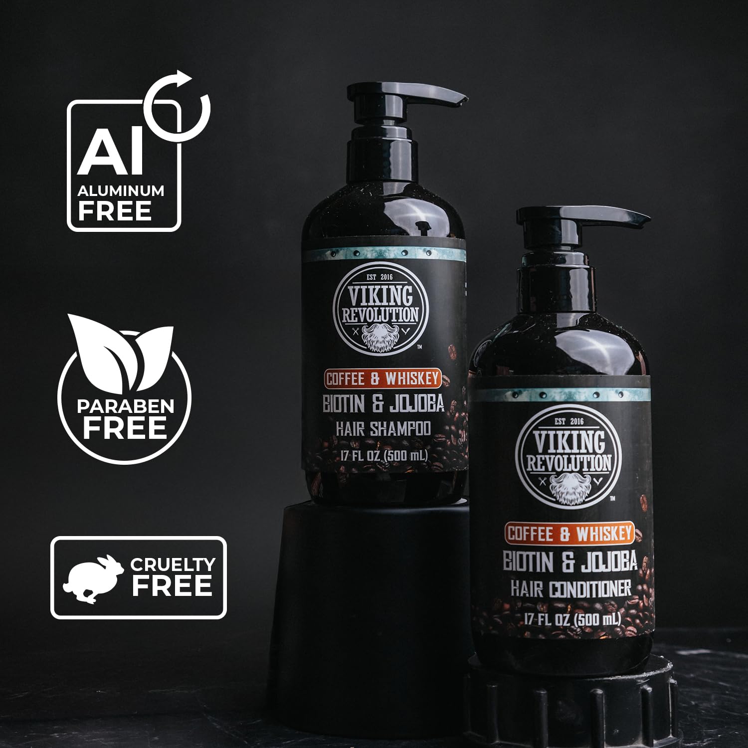 Viking Revolution: etiqueta de producto premium para hombres.