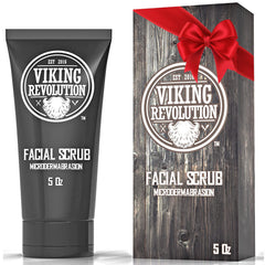 Viking Revolution exfoliante facial para hombres en botella, exfolia y limpia la piel.