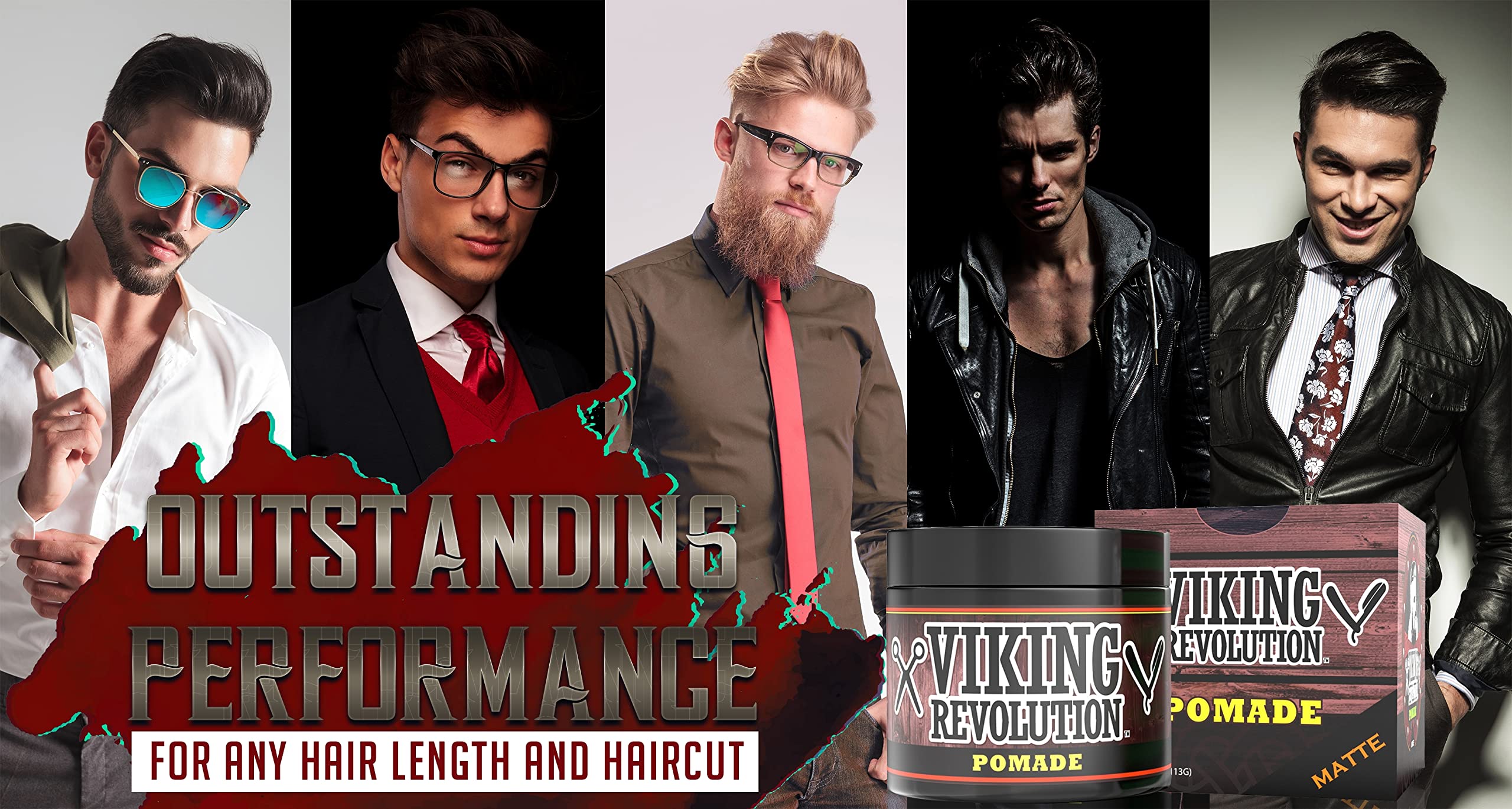 Viking Revolution Hair Pomade pompadour style demonstrates medium hold for classic looks
