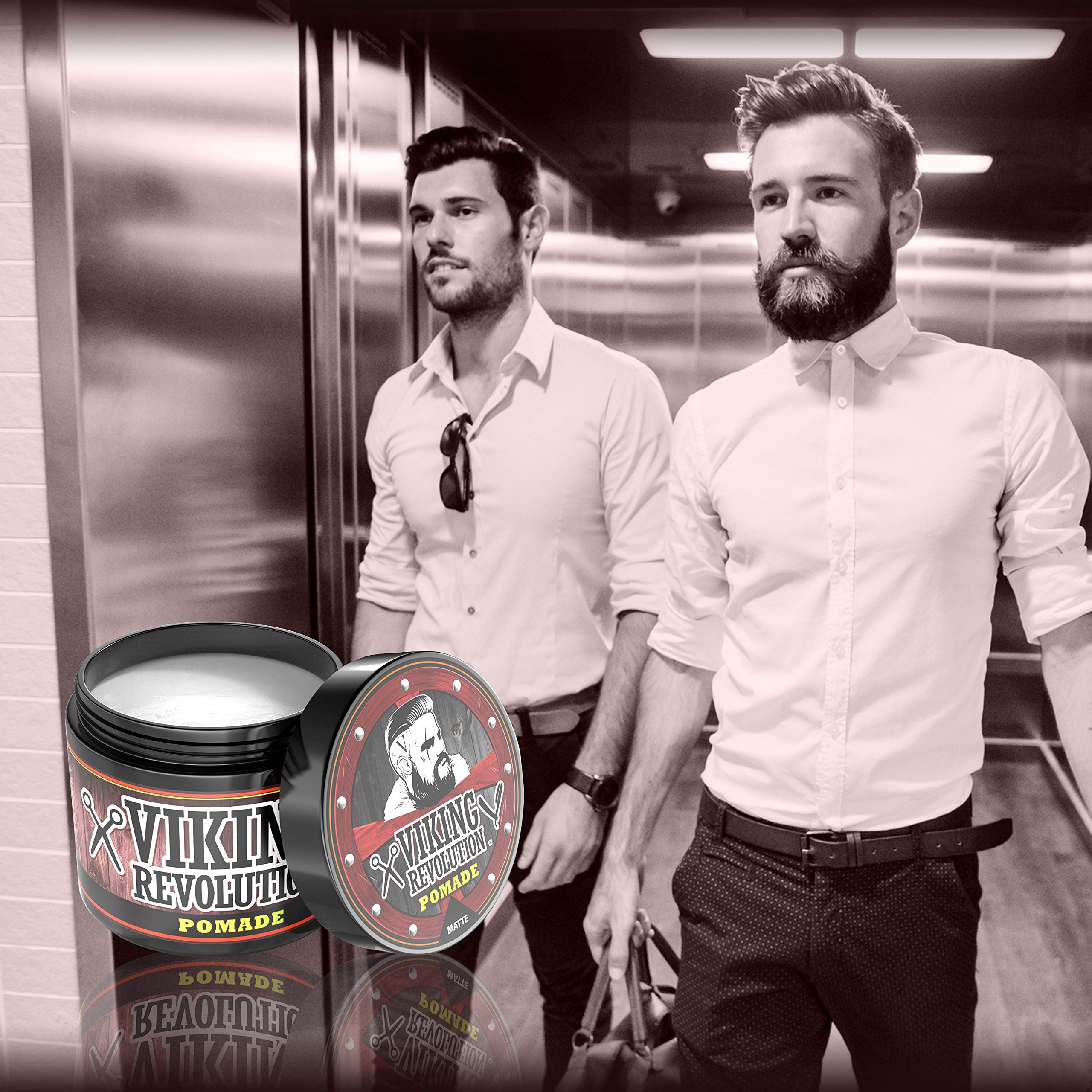 Viking Revolution Hair Pomade tube close-up shows smooth finish and easy wash