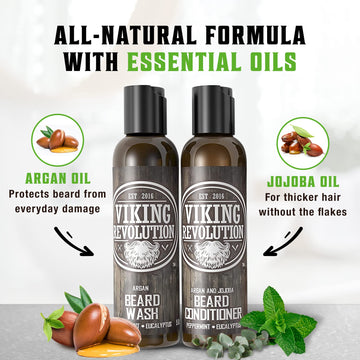 Ingredientes naturales: argán y jojoba para nutrición diaria de la barba.