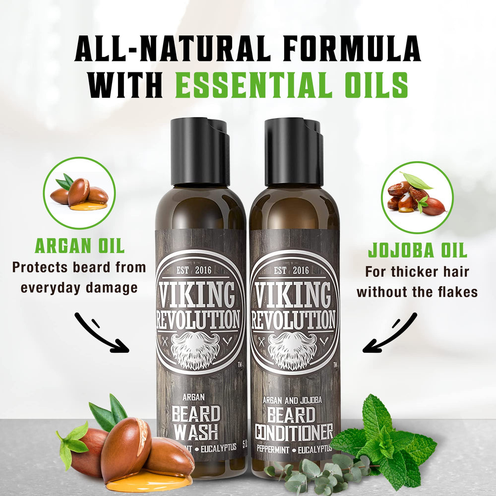 Ingredientes naturales: argán y jojoba para nutrición diaria de la barba.