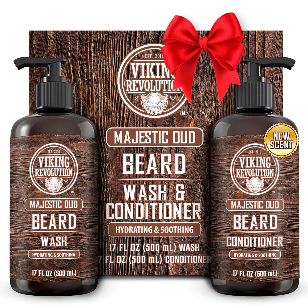 Jabón para barba de Viking Revolution limpia y humecta la piel.