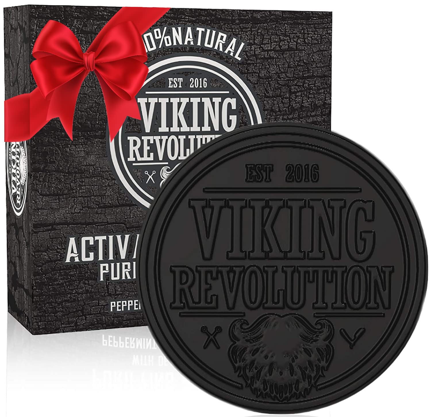 Jabón Viking Revolution con carbón activado para piel limpia.