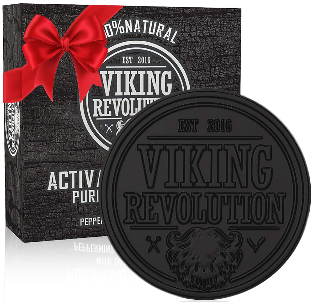 Jabón Viking Revolution con carbón activado para piel limpia.