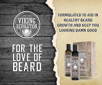 Conjunto barba champú y acondicionador Viking Revolution para suavidad.