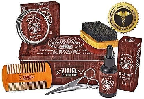 Conjunto de cuidado de barba Viking Revolution portátil para viajes