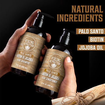 Textura hidratante del acondicionador Palo Santo de Viking Revolution para cabello sedoso.