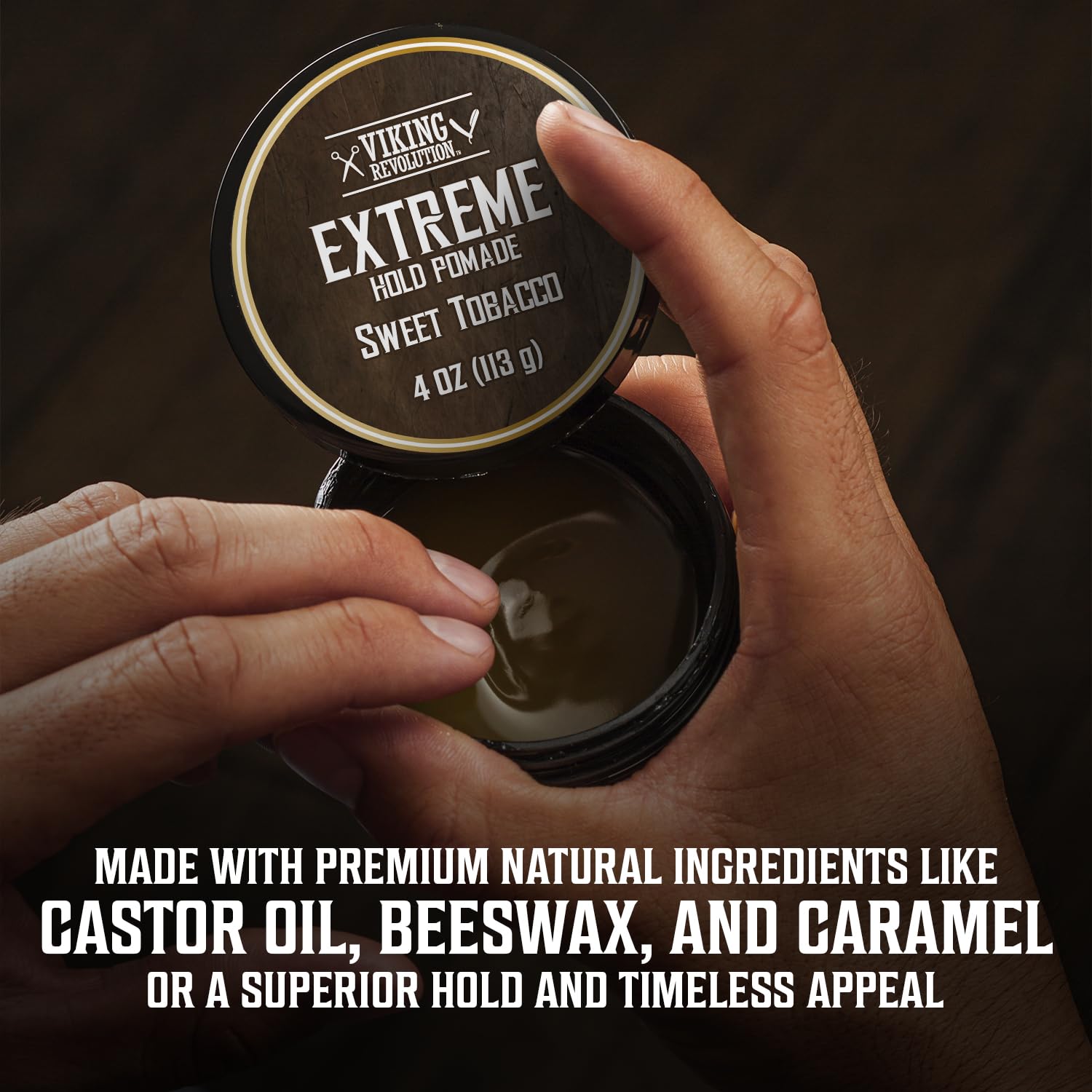 Contiene aceite de ricino para cuidado capilar en Viking Revolution Sweet Tobacco Pomade