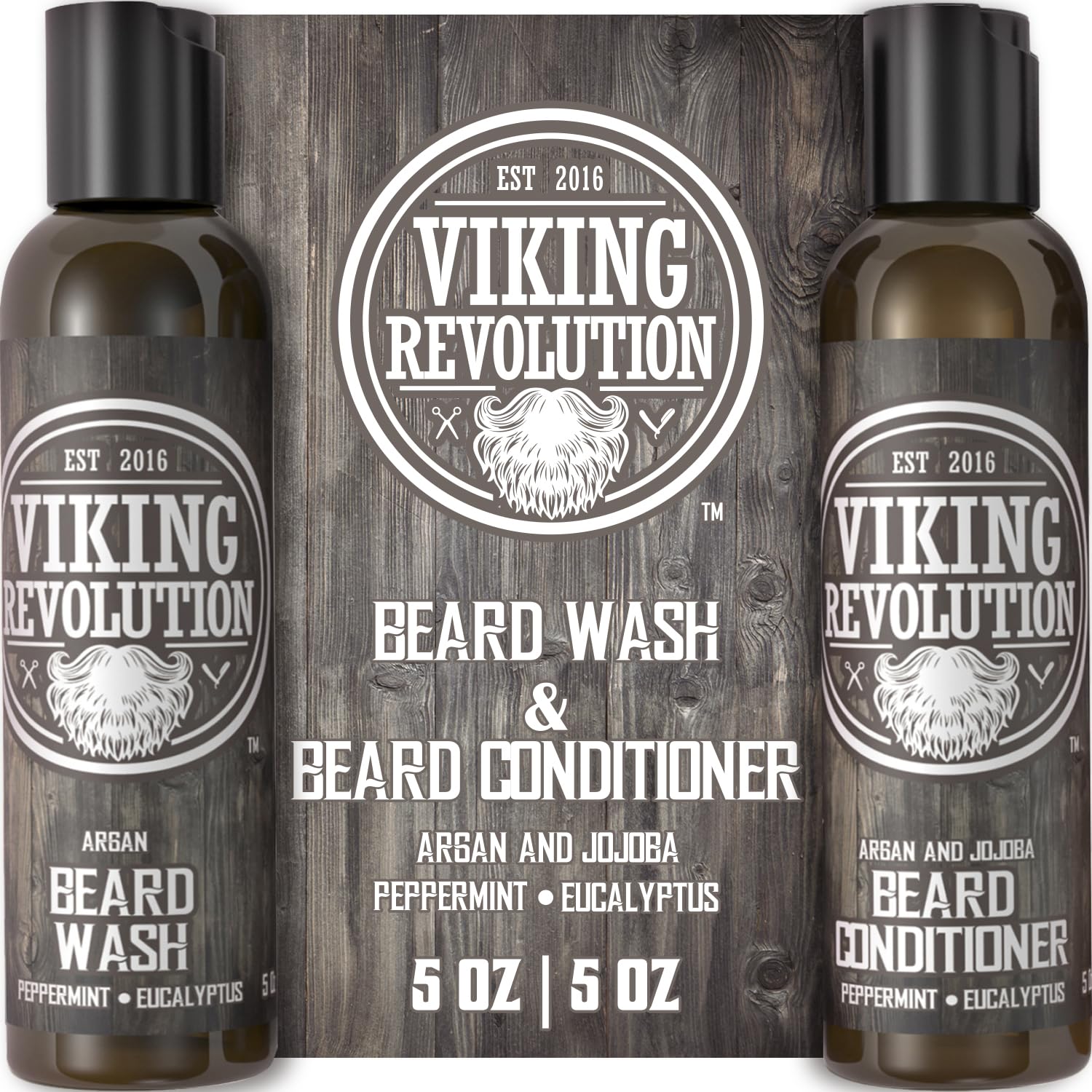 Conjunto Viking Revolution para barba con aceite de argán y jojoba, cuidado nutritivo.