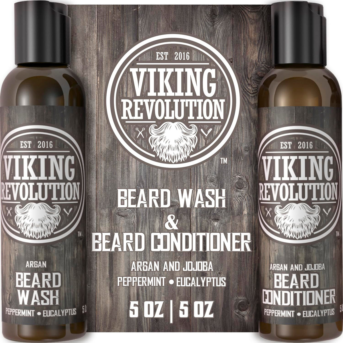 Conjunto Viking Revolution para barba con aceite de argán y jojoba, cuidado nutritivo.