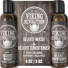 Conjunto Viking Revolution para barba con aceite de argán y jojoba, cuidado nutritivo.