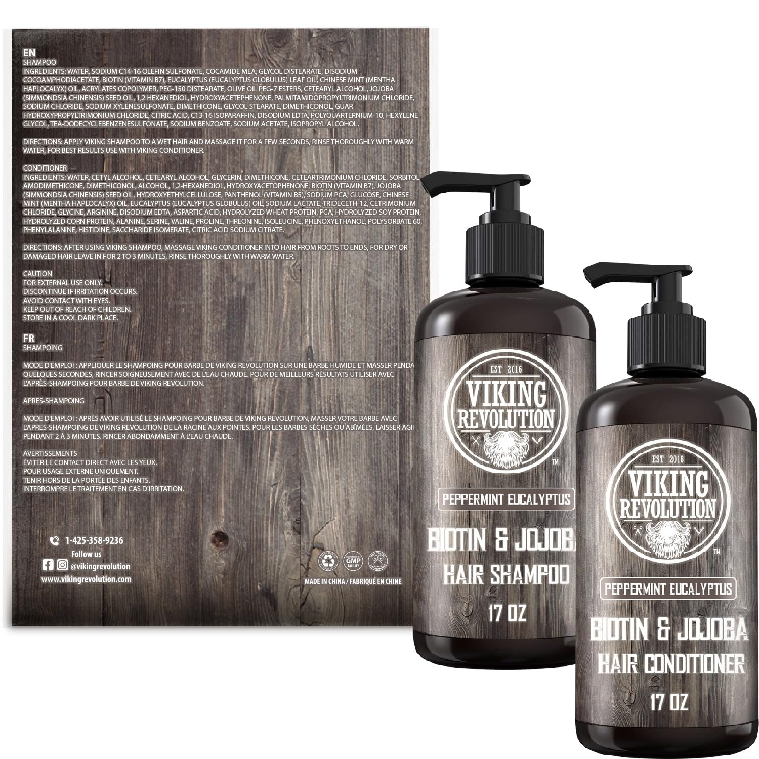 Conjunto Viking Revolution, envases con diseño para duchas diarias.