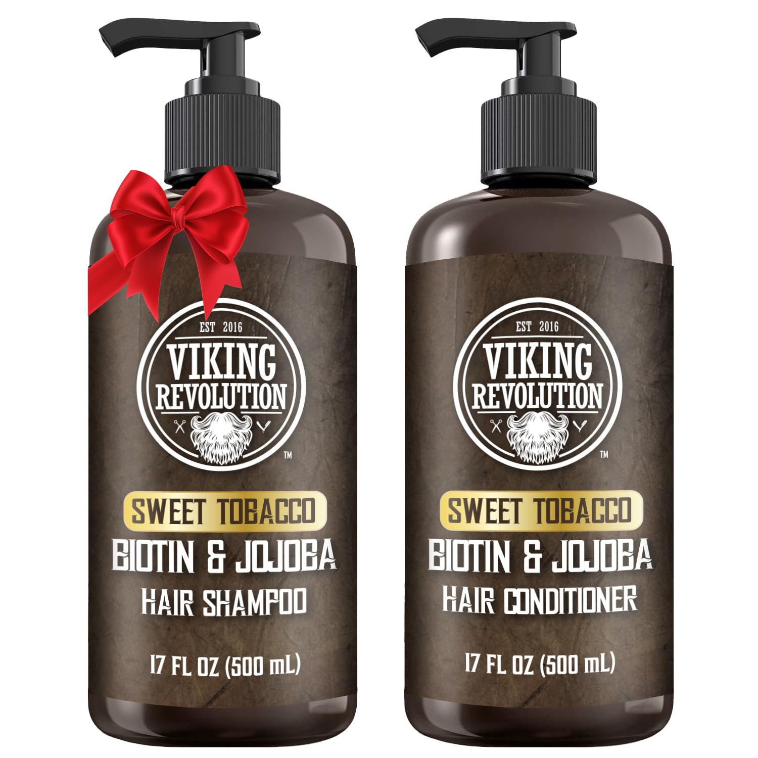 Shampooing Viking Revolution tabac doux, bouteille: démêle et laisse fraîcheur.