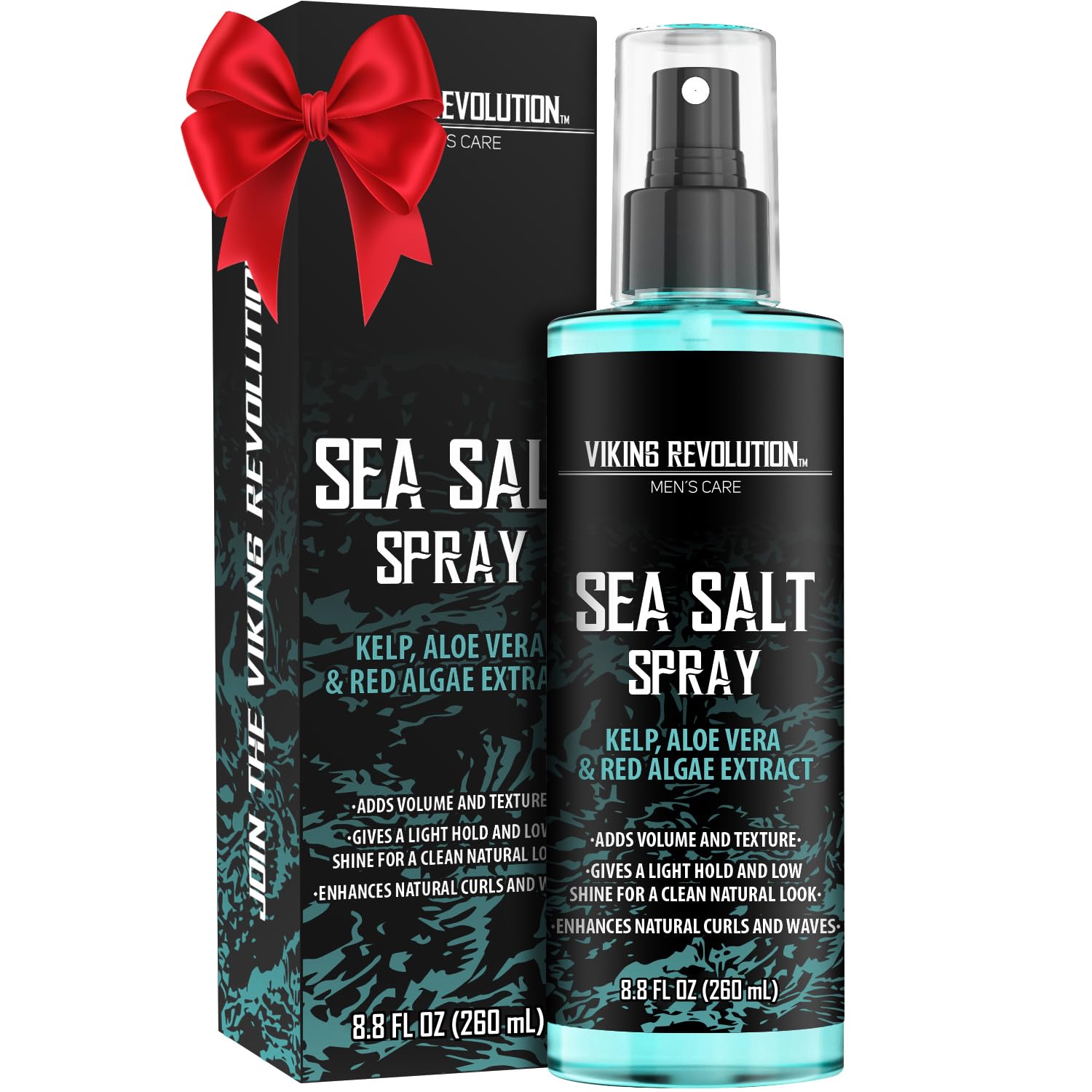 Viking Revolution spray de sal marina, envase visible para volumen natural.