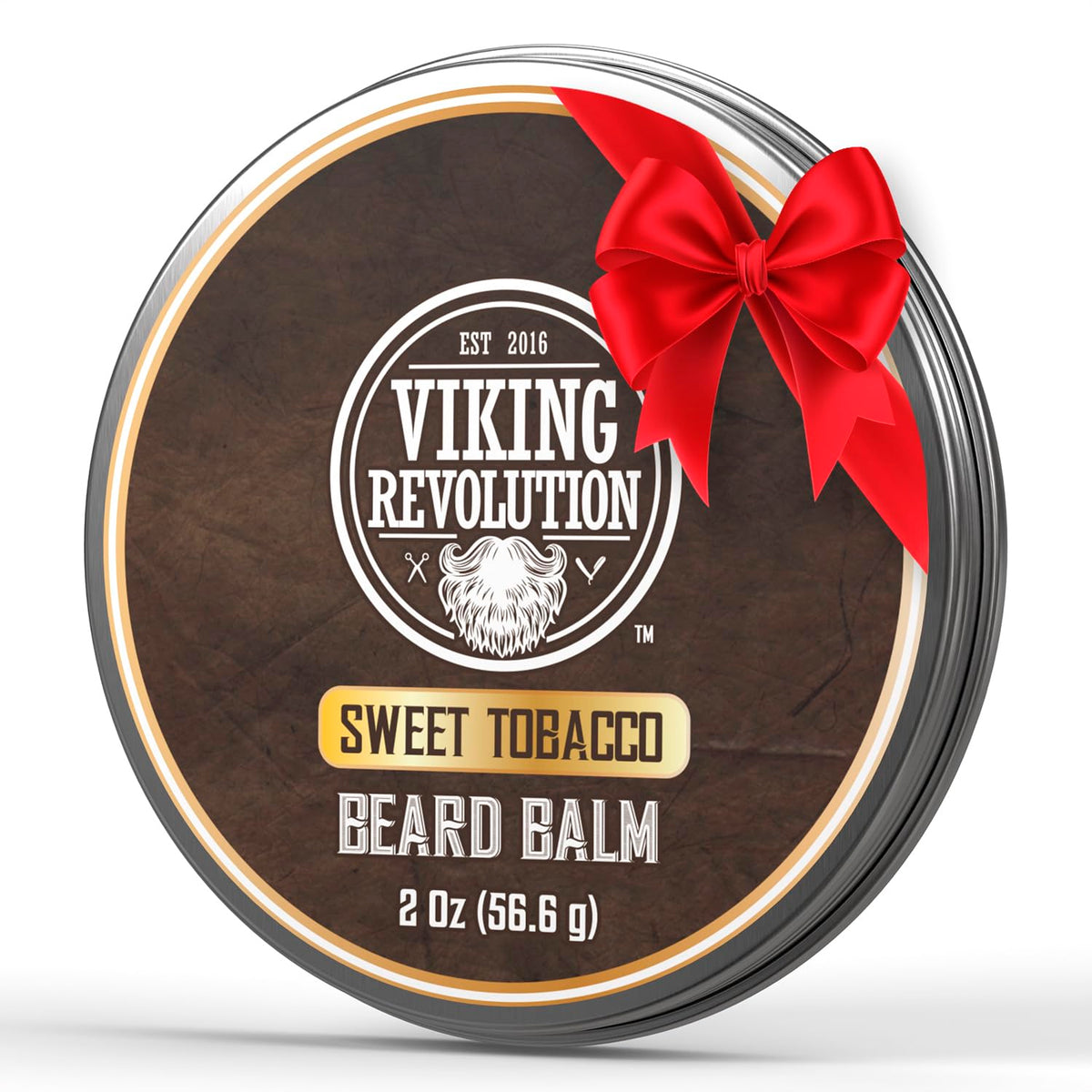Viking Revolution Sweet Tobacco Beard Balm bottle shows a 2oz size for grooming nourishment