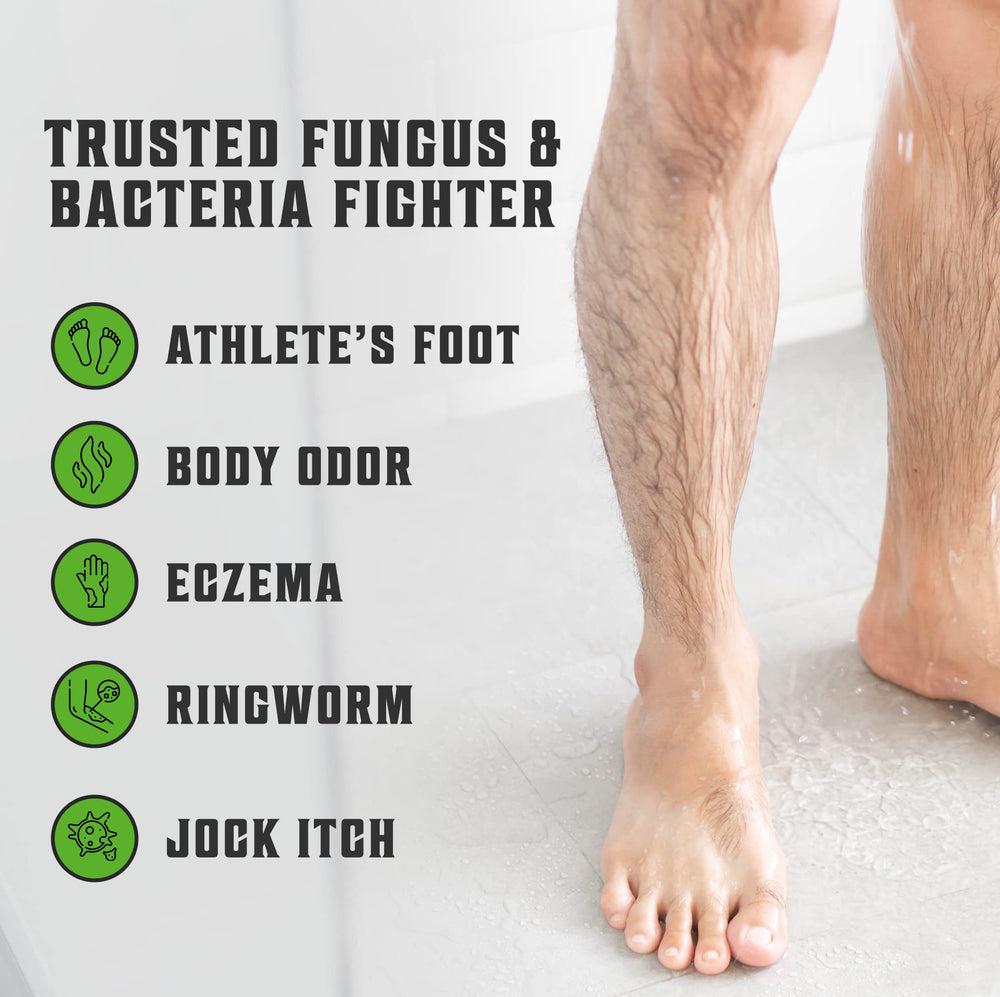 Viking Revolution Tea Tree Body Wash lather on skin for a thorough refresh.