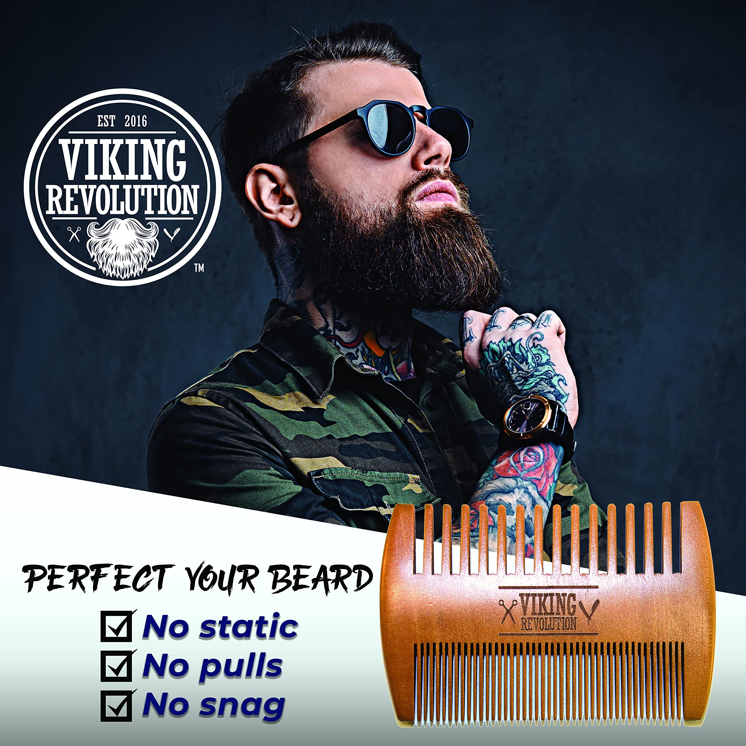 Aplicar aceites y bálsamos con el peine Viking Revolution para distribución homogénea.
