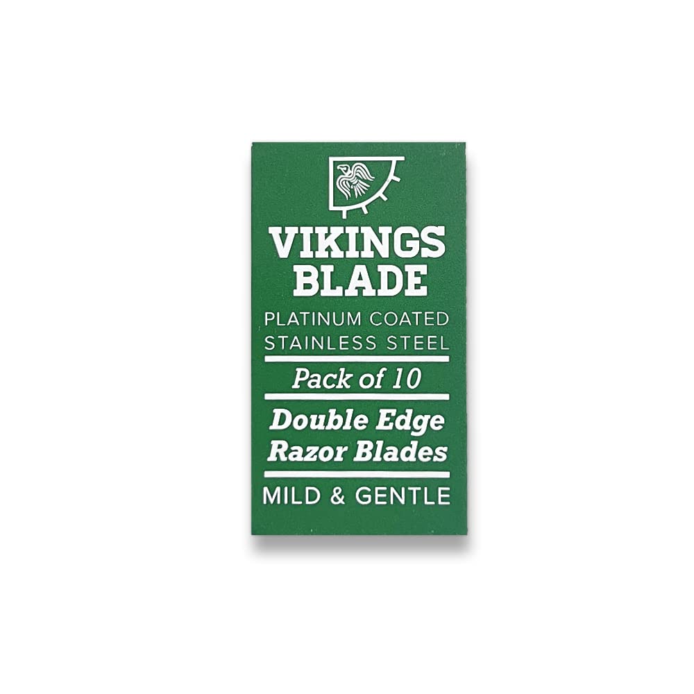 Hojas Vikings Blade con recubrimiento platino, filo preciso y suave.