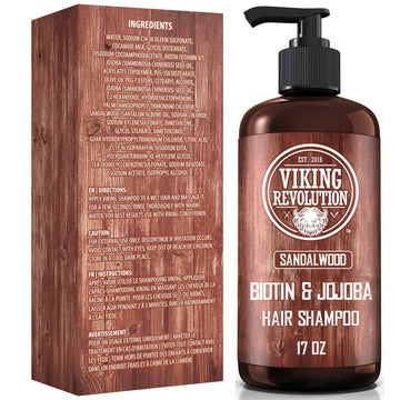 Viking Revolution Champú para cabello masculino, retiene humedad gracias a jojoba y sándalo.