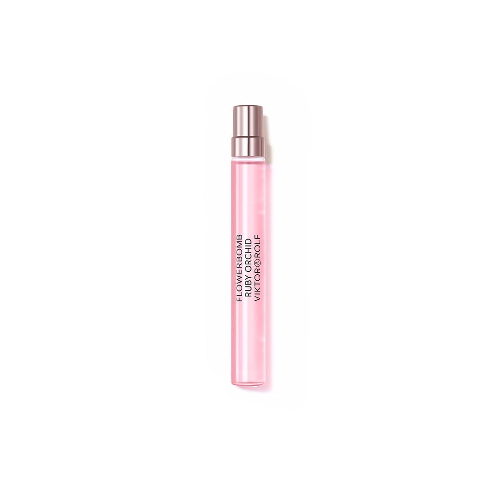 Viktor&Rolf Flowerbomb Ruby Orchid, botella elegante para glamour nocturno y aroma floral duradero.