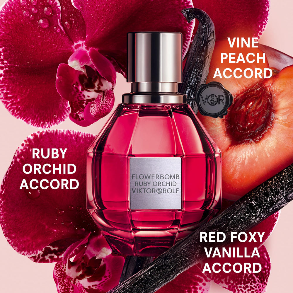 Viktor&Rolf Flowerbomb Ruby Orchid, rociado para aplicación precisa y cobertura duradera.