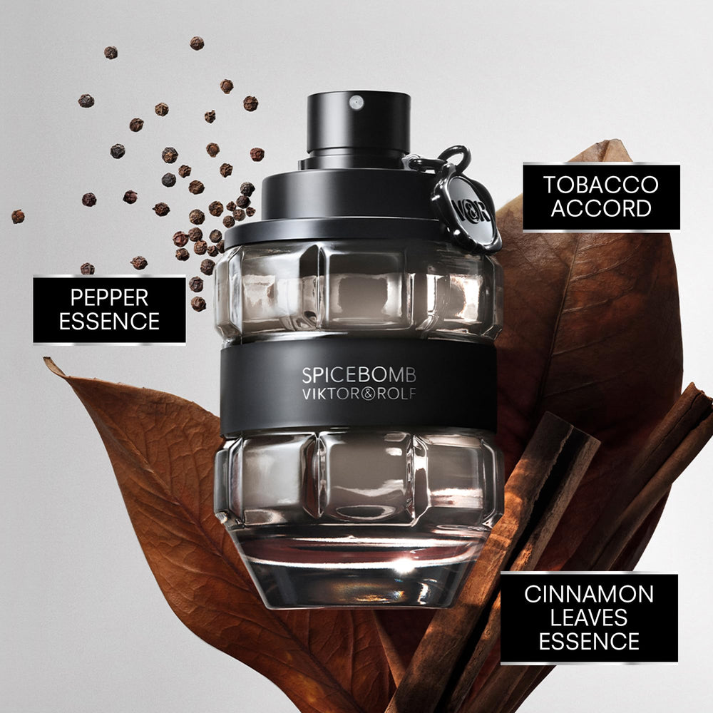 Viktor & Rolf Spicebomb, frasco-brillante, textura atractiva para cautivar en reuniones.