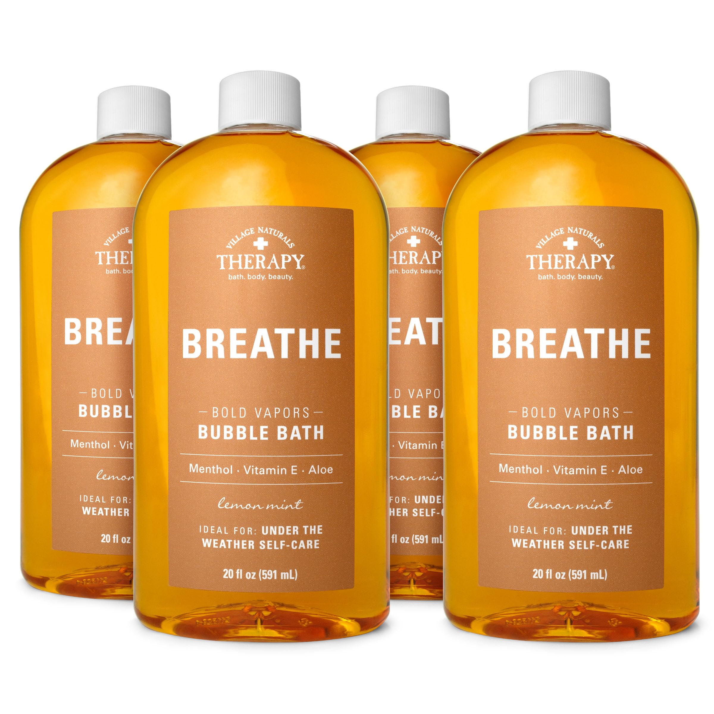 Village Naturals Therapy Breathe: botella de baño con burbujas para relajación