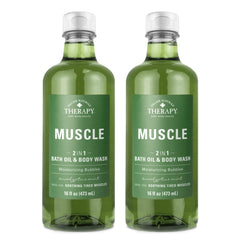 Village Naturals Therapy Muscle Foaming Bath Oil muestra la botella para un relax aromático.