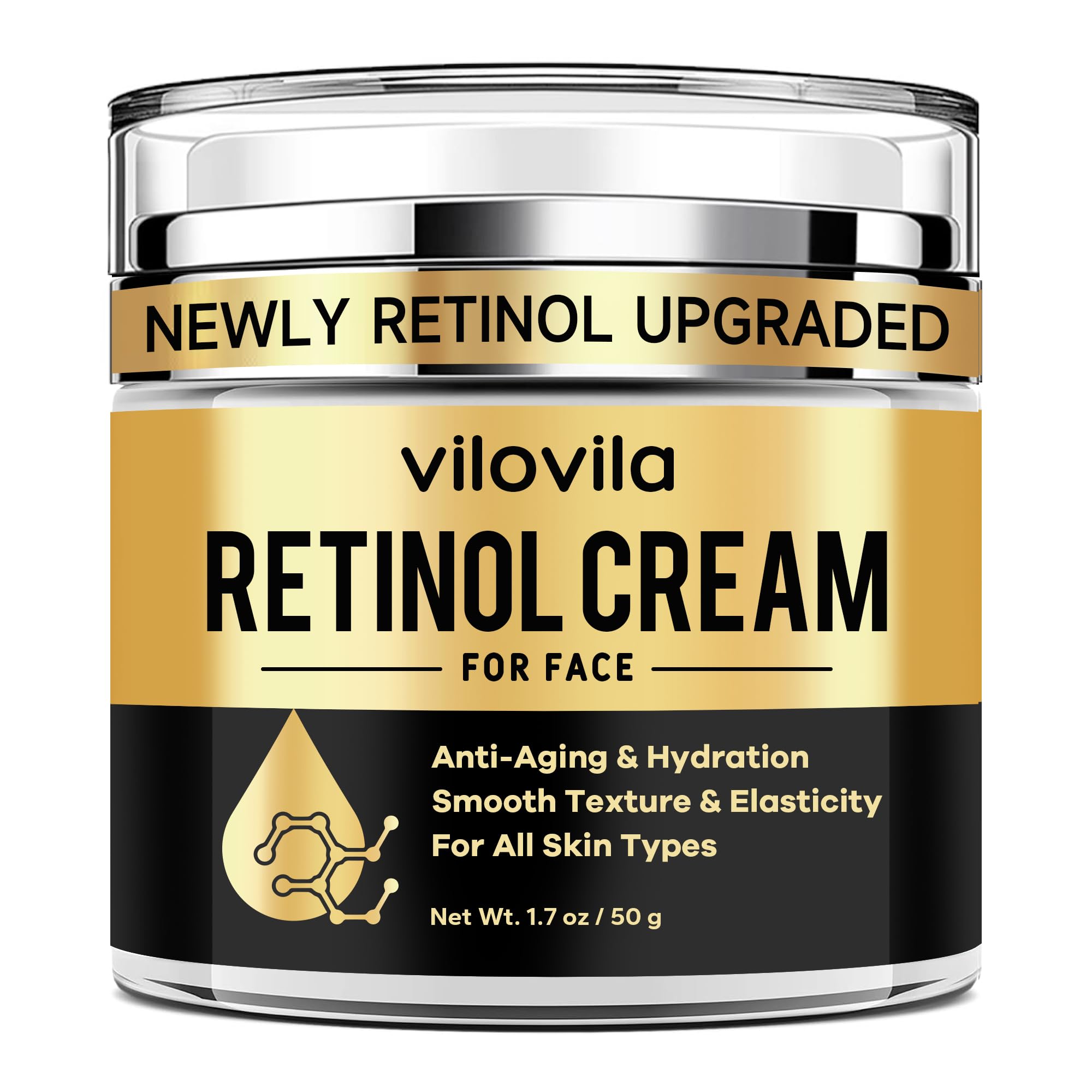 ViloVila Retinol Crema: envase frontal para uso diario en cuidado facial.