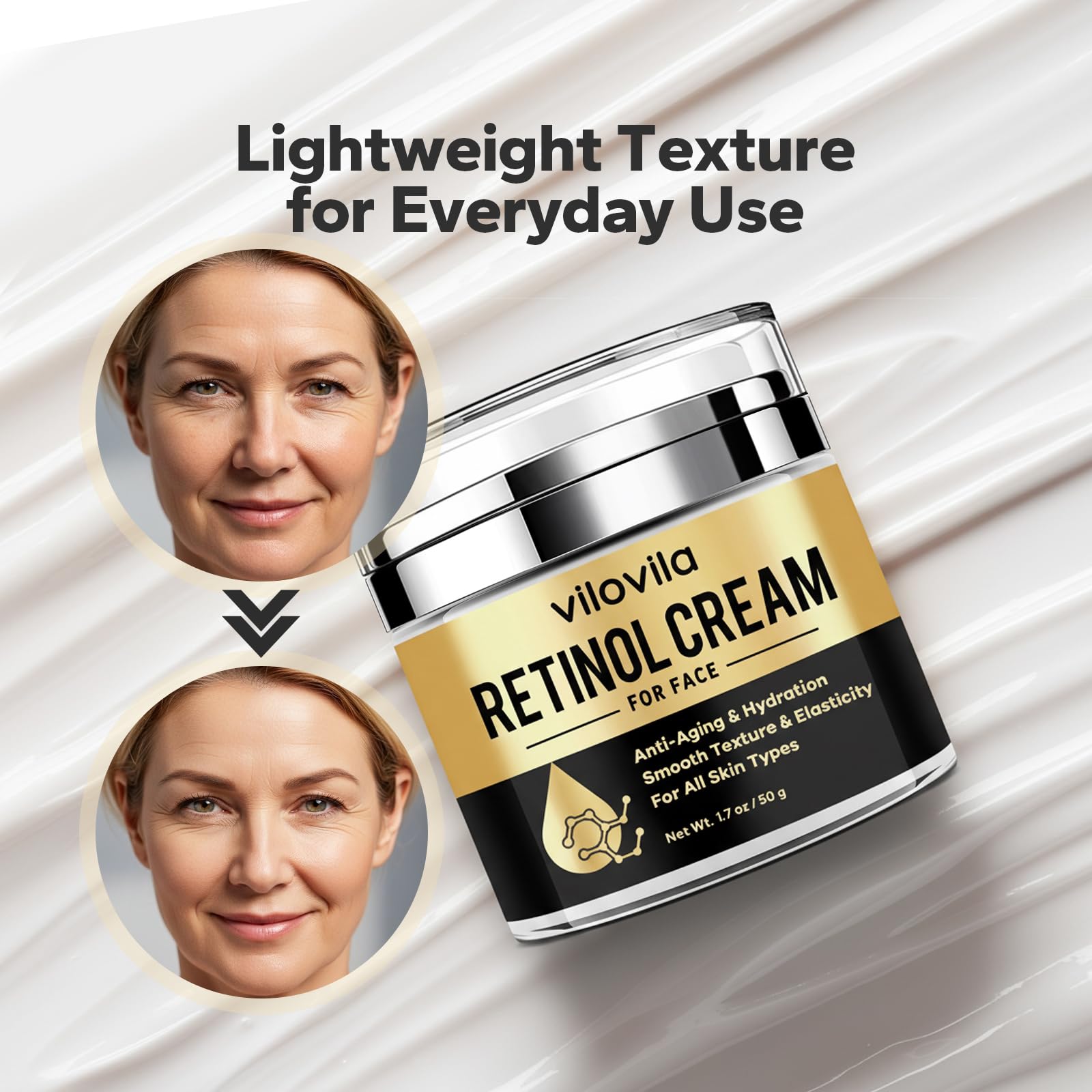 ViloVila Retinol Crema: uso diario de día y noche para cuidado continuo.