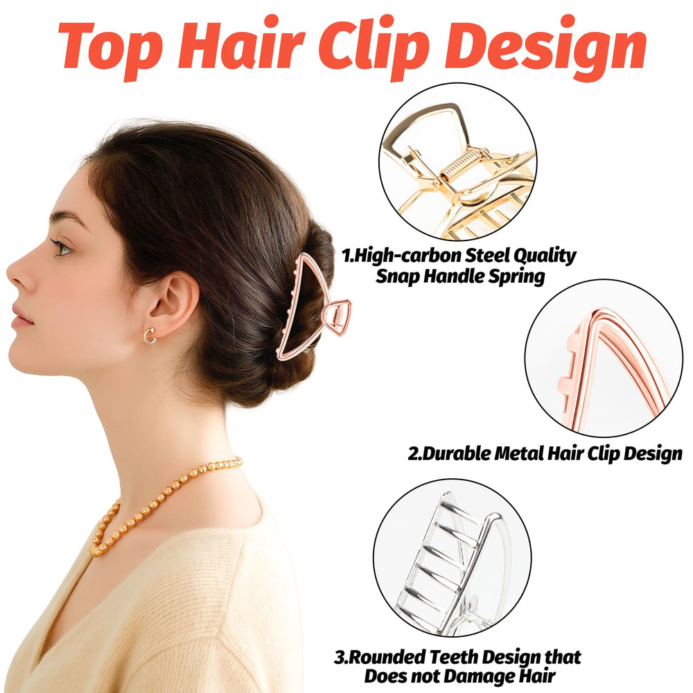 VinBee clip metálico dorado, acento brillante para looks diarios y eventos.