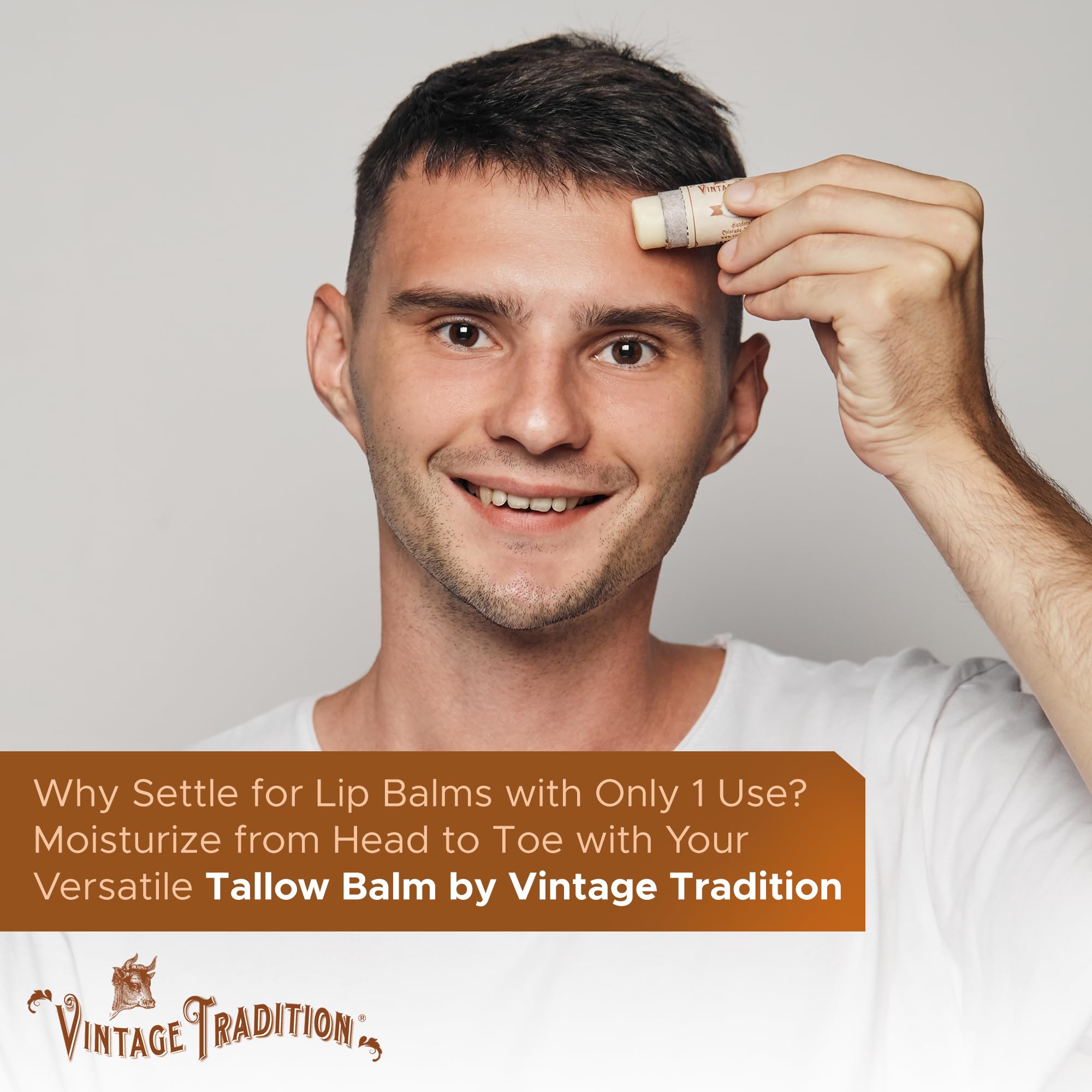 Bálsamo labial Vintage Tradition para piel sensible y labios secos.