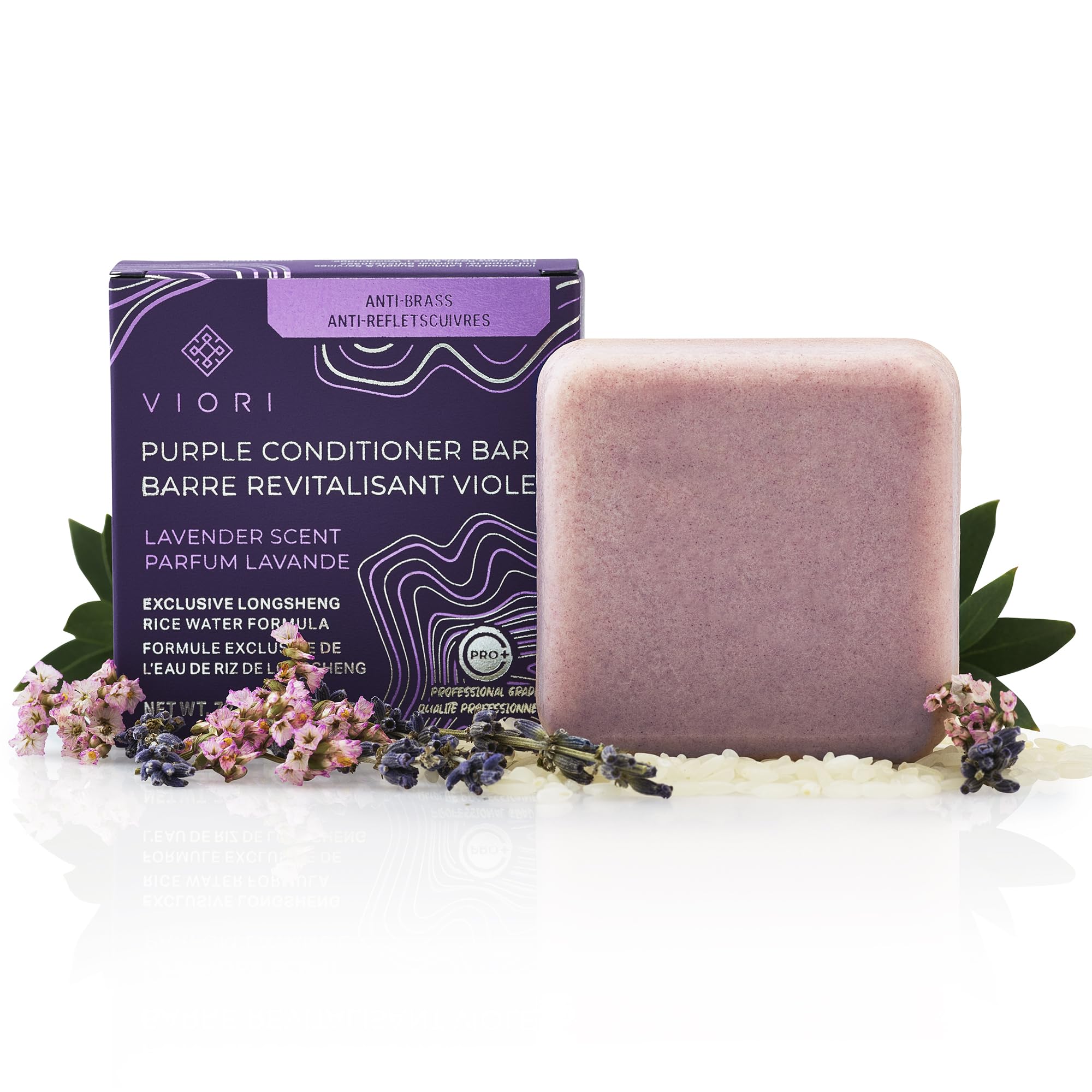 Viori barra acondicionador morada para rubio, neutraliza tonos amarillos