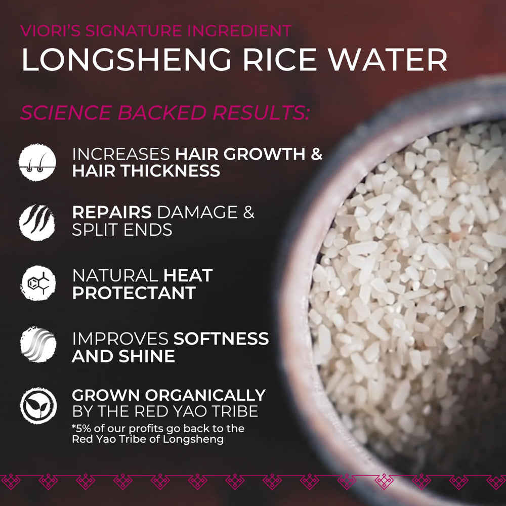 Barra con agua de arroz, ingrediente nutritivo para brillo