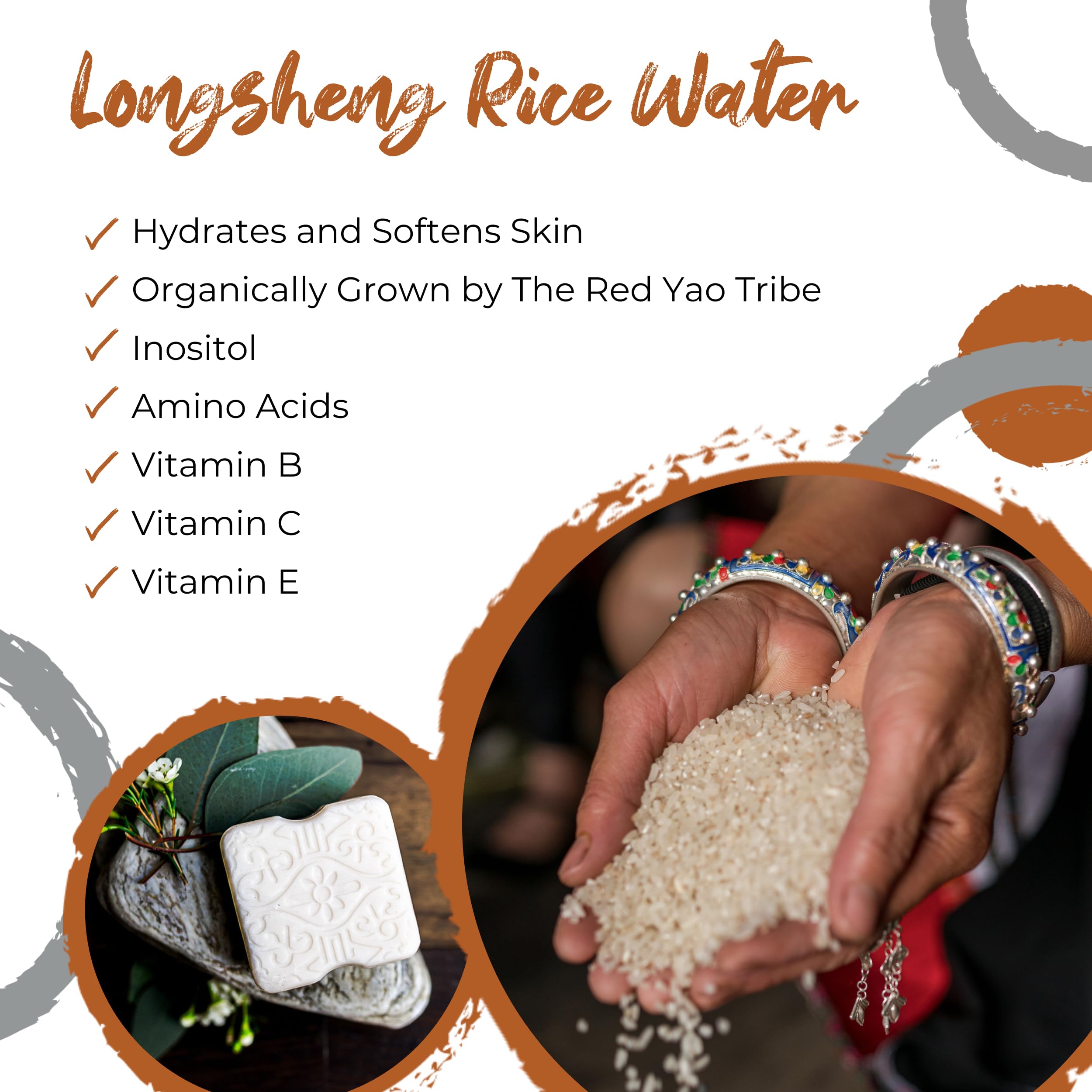 Barra natural Viori con arroz Longsheng para piel hidratada