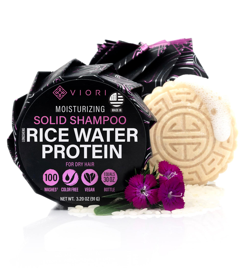 Viori barra champú Terraza Jardín con agua de arroz, ideal para uso diario.